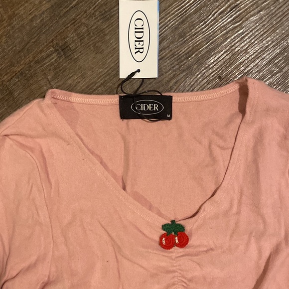 Pink Cherry Crop Top - Picture 2 of 2